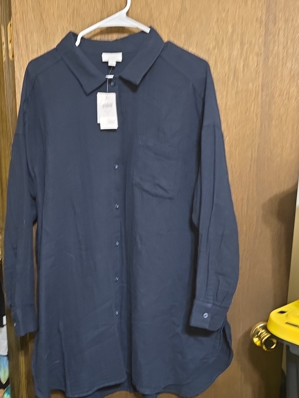 j. jill Navy Button-Up Long Sleeve Shirt